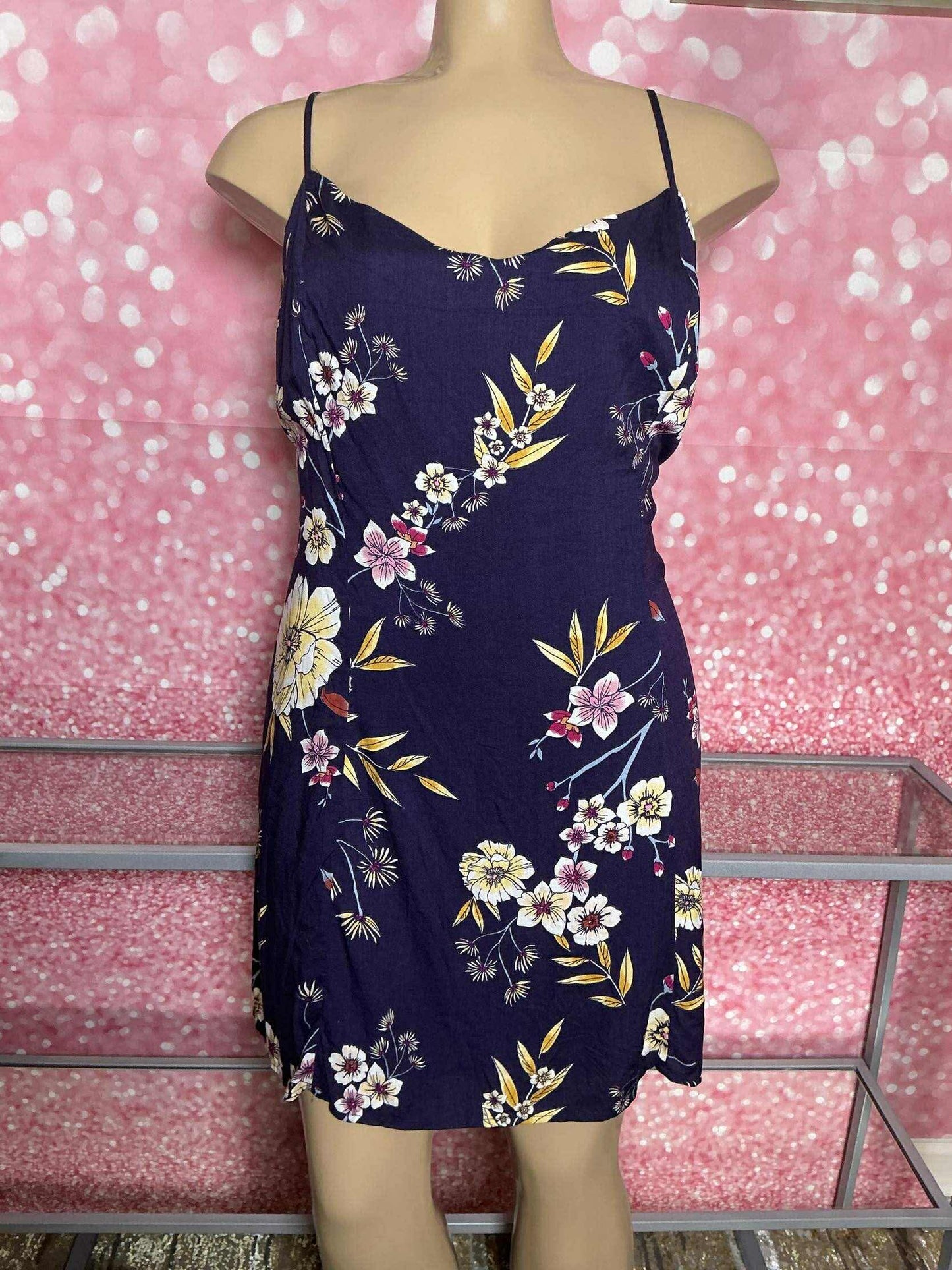 Navy Floral Slip Dress