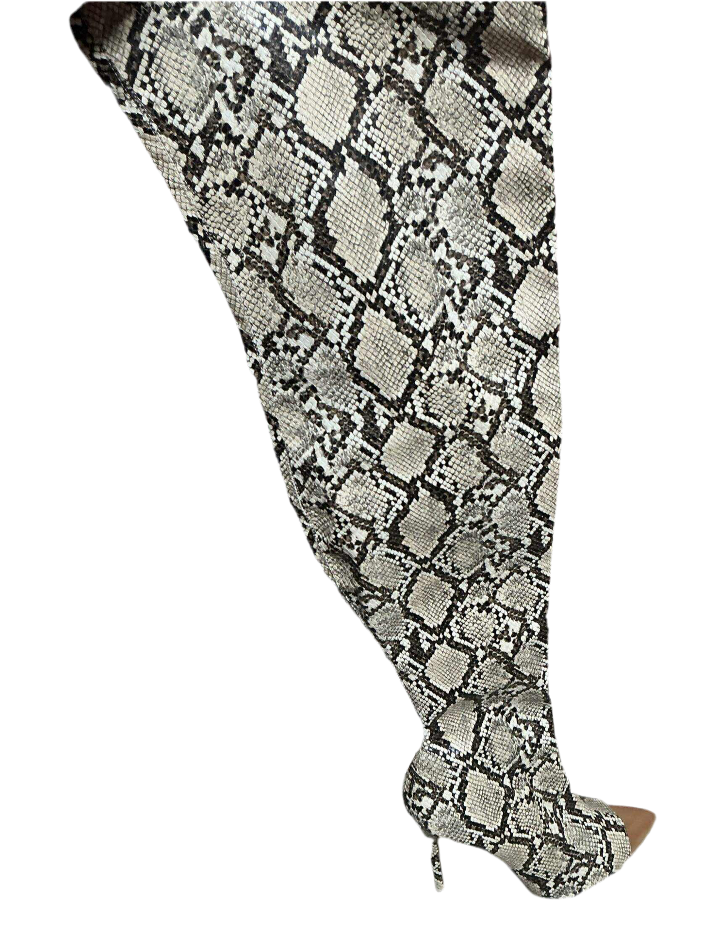 Snakeskin Over-the-Knee Pointed Toe Stiletto Boots