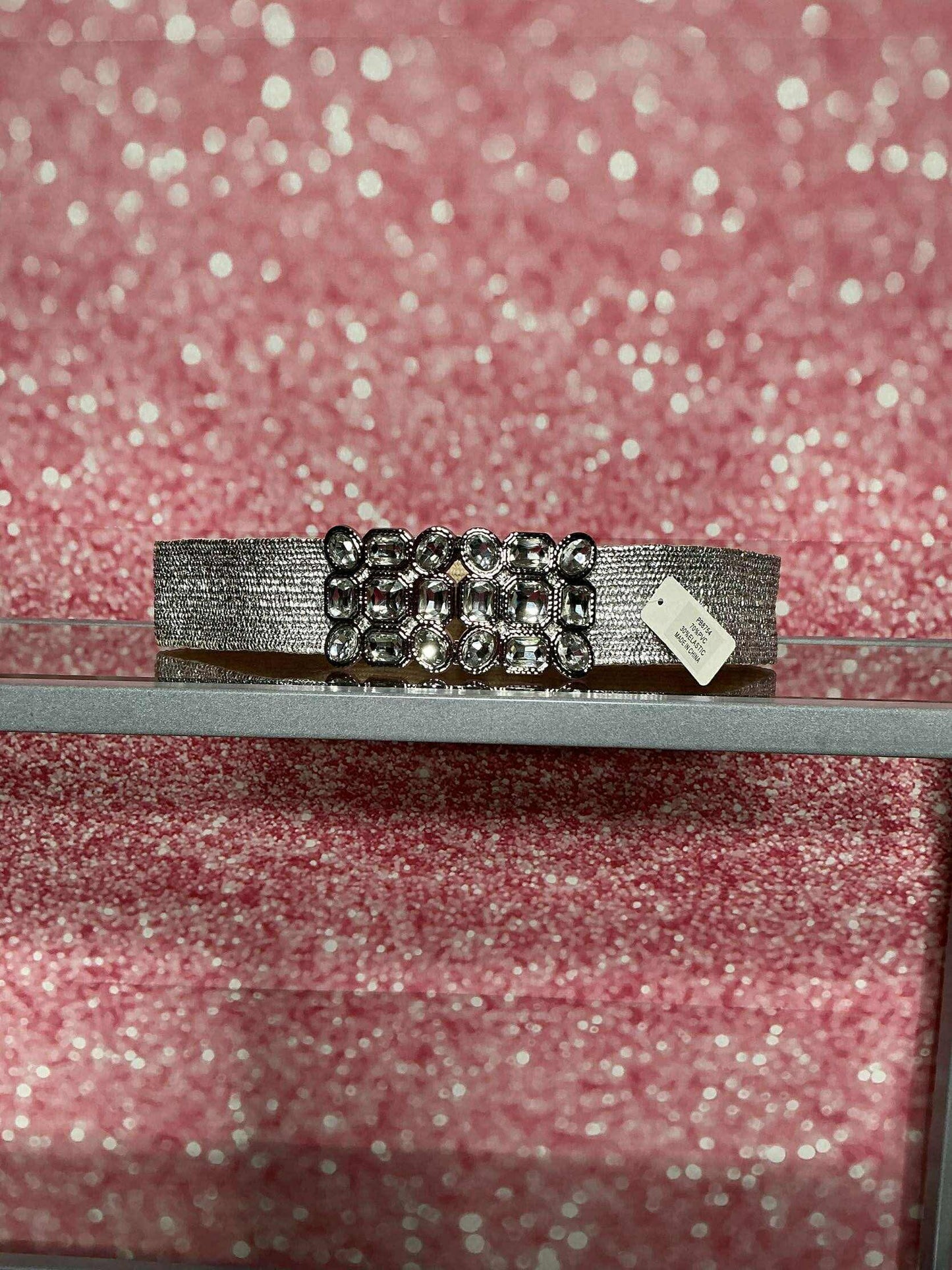 Stretch Belt with Jewel Buckle