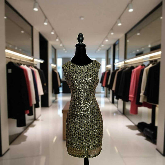 Gold Mosaic Sequin Dress by GUESS