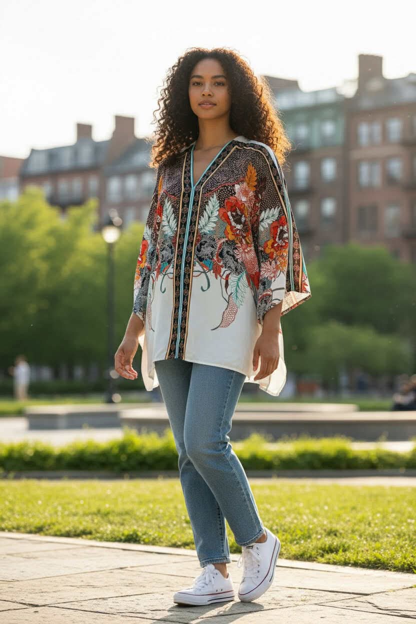Boho Garden Kimono Blouse